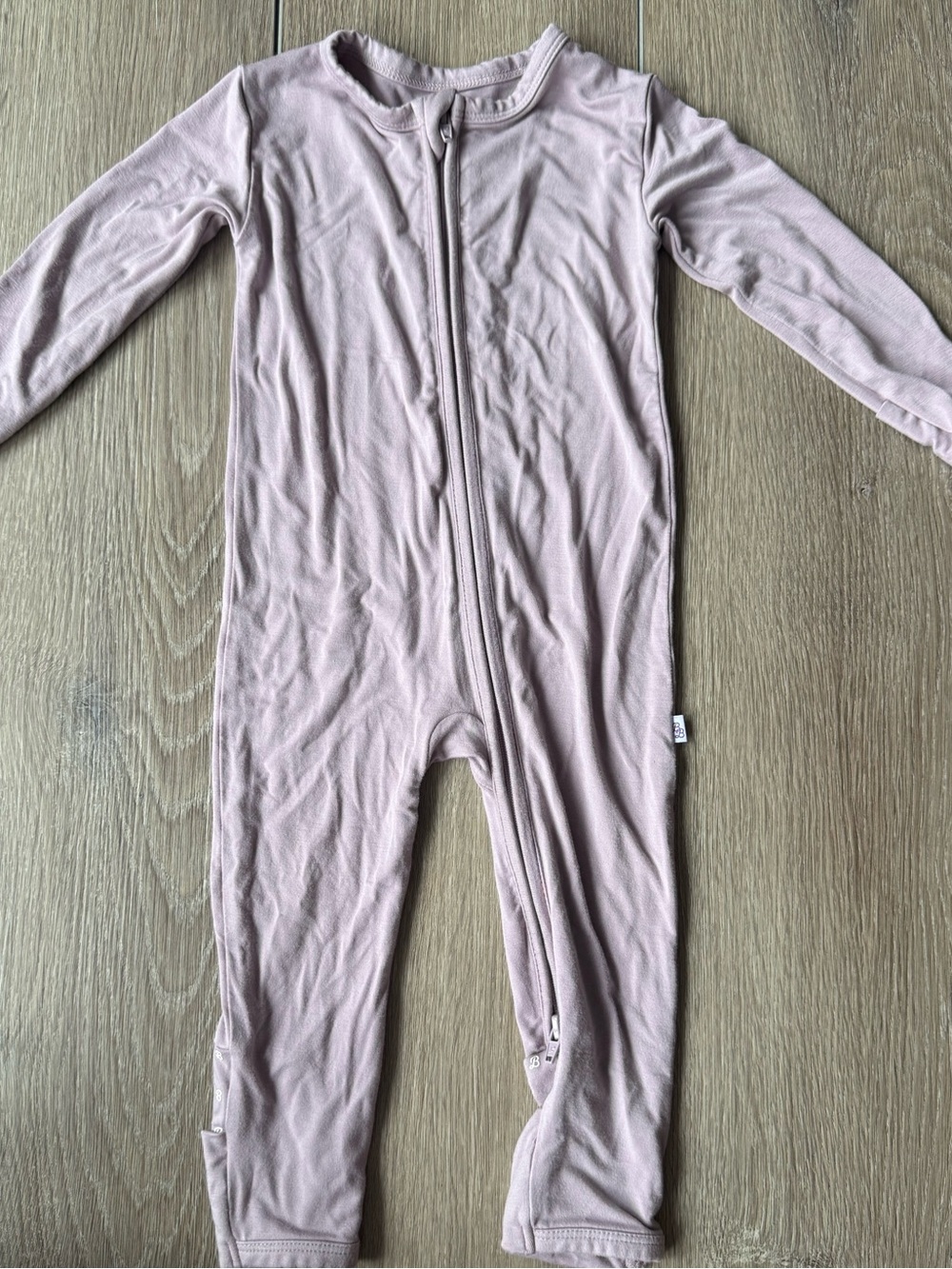 Bubble Baby Bamboo Convertible Footie Sleeper Mauve Pink 6-12M